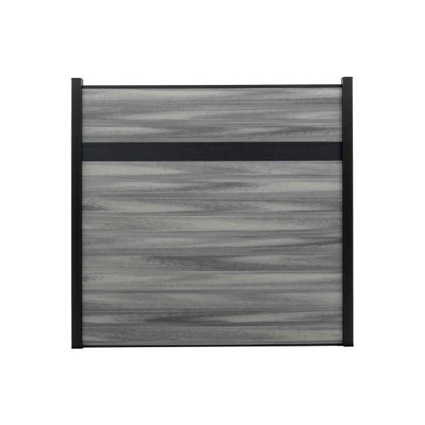 Jewett Cameron Companies Estate 6'W x 6'H Oxford Grey Aluminum/Composite Horizontal Fence Starter Section- IN GROUND EF EG2206 - main
